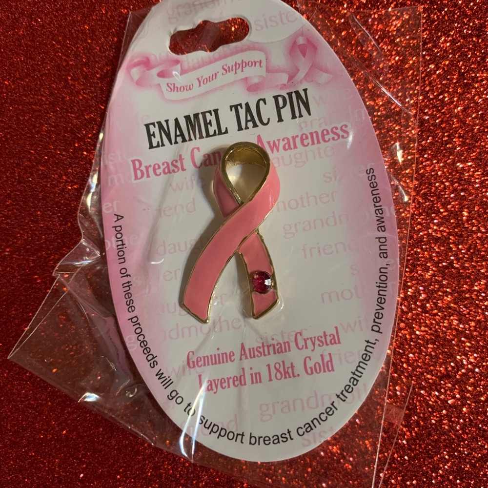 Pink Ribbon Enamel Tac Pin Brand New in Package.